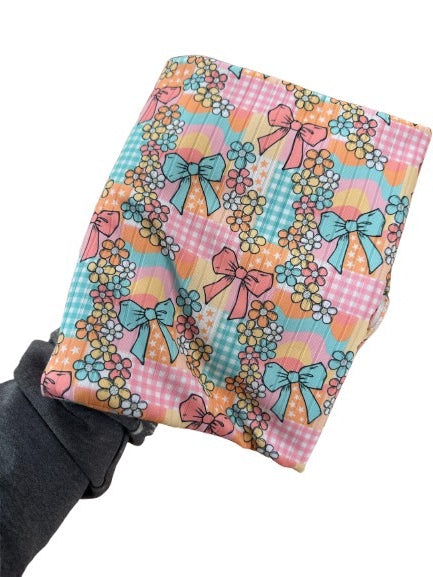 Bow_Floral_Patchwork- Brushed Rib